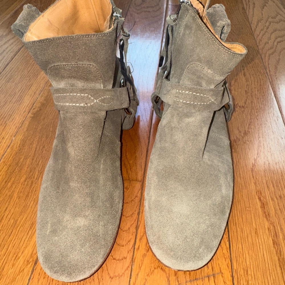 Authentic Isabel Marant Étoile Suede Ankle Boots - Taupe Beige - Size 37